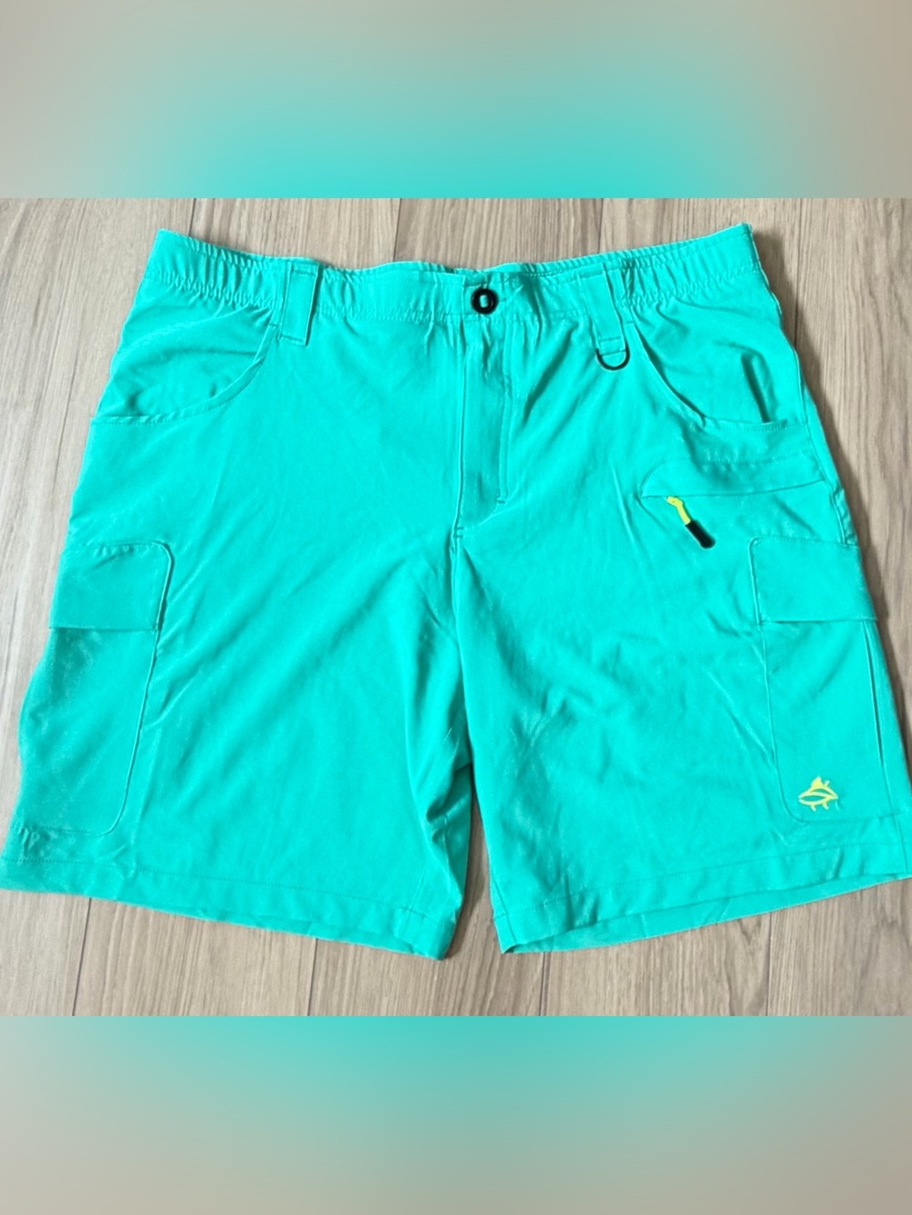 Loco Kaile Mens Performance Cargo Shorts Green Sz 40 Fishing Summer